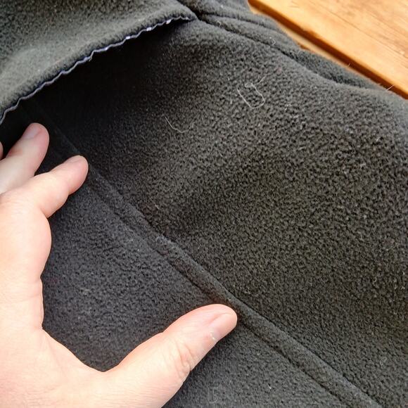 Iris Basic Black Double Breasted Peacoat Juniors M Repaired Vintage Y2K skirted - Picture 7 of 16